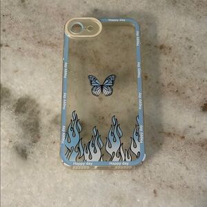 Butterfly Design Phone Case - Blue and Black